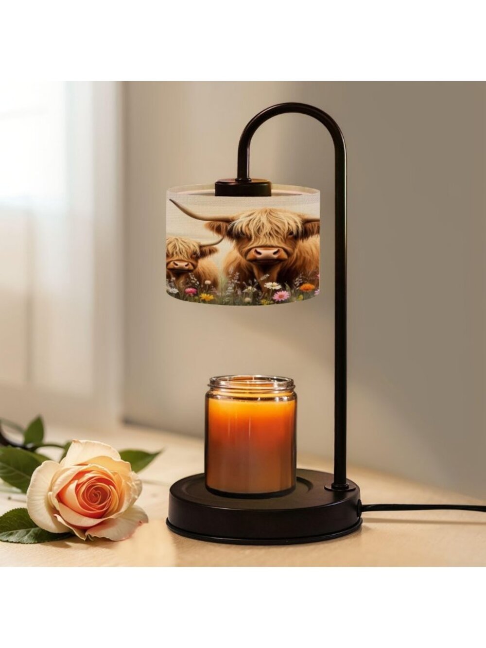 Rustic Candle Warmer Lamp with Timer & Dimmer, Farmhouse Decor, Wax Melt Gift
